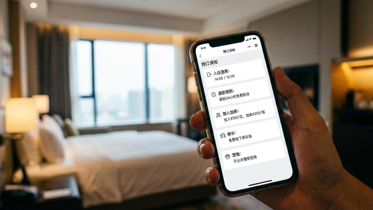 酒店小程序预订须知与规则展示