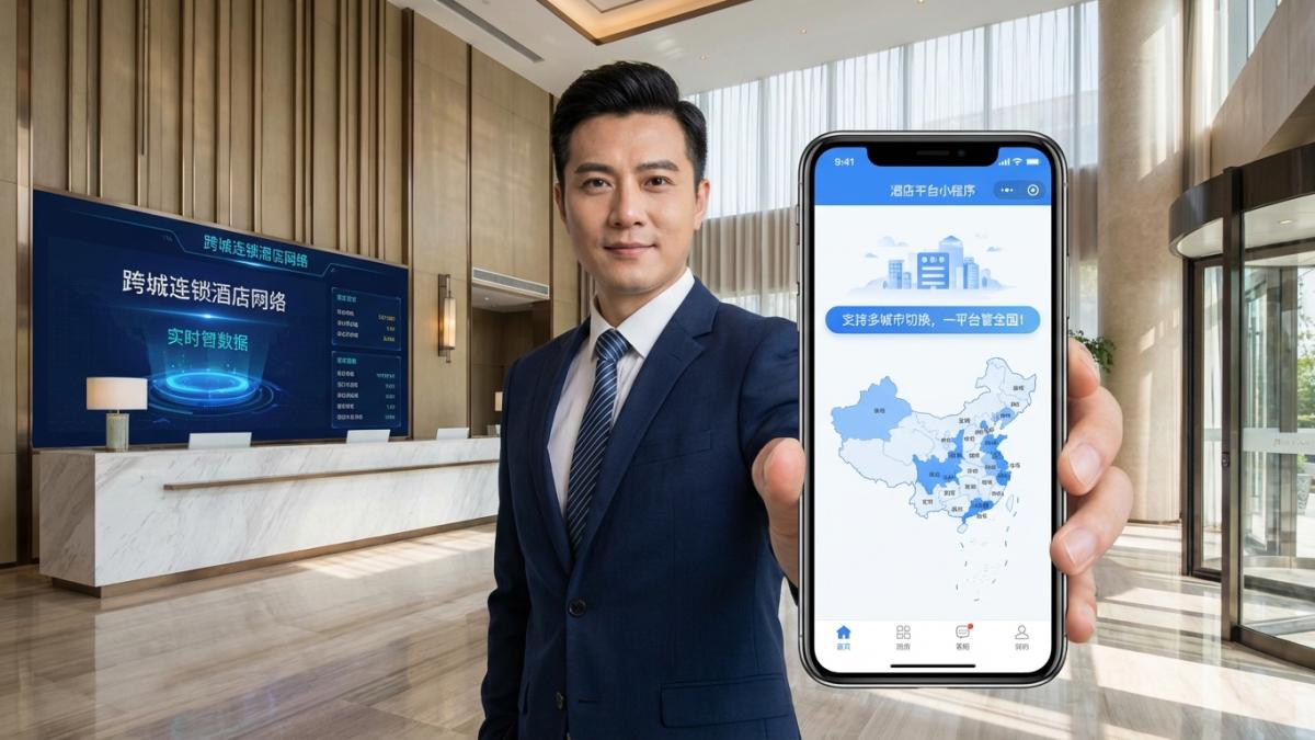 想做跨城连锁？这个「酒店平台小程序」支持多城市切换，一平台管全国！.jpg